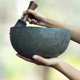 Jambati Bowl - Antique Bowl with deep carving work for sound healing