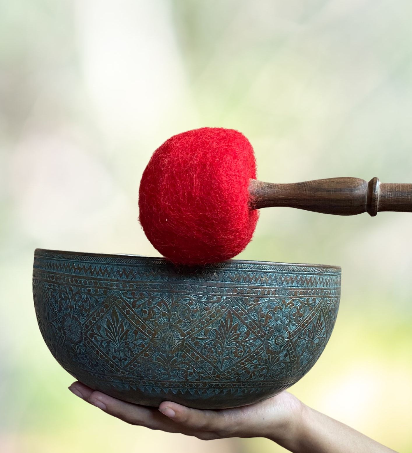 Jambati Bowl - Antique Bowl with deep carving work for sound healing