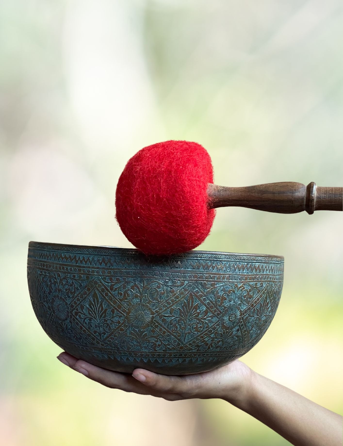 Jambati Bowl - Antique Bowl with deep carving work for sound healing