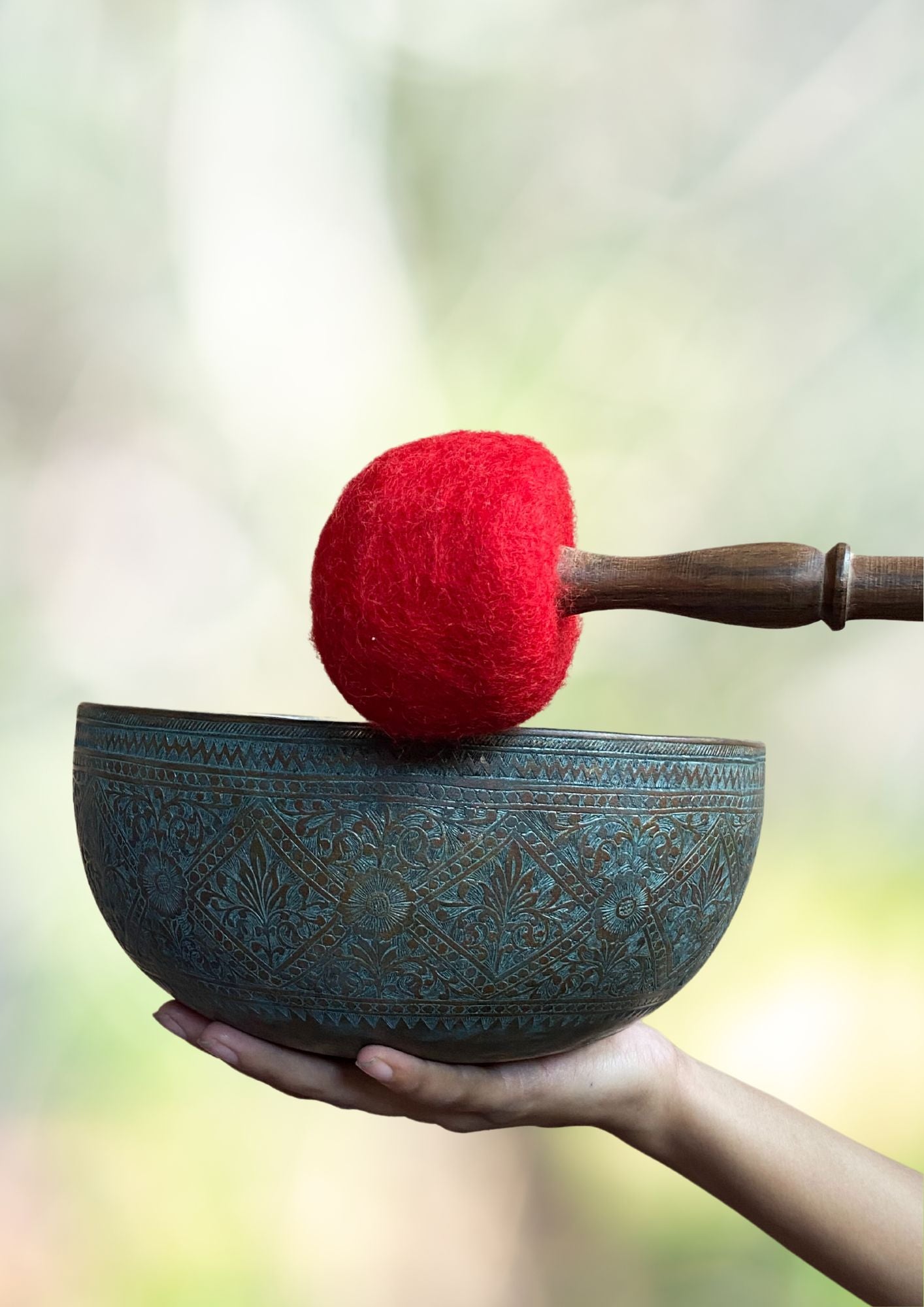 Jambati Bowl - Antique Bowl with deep carving work for sound healing