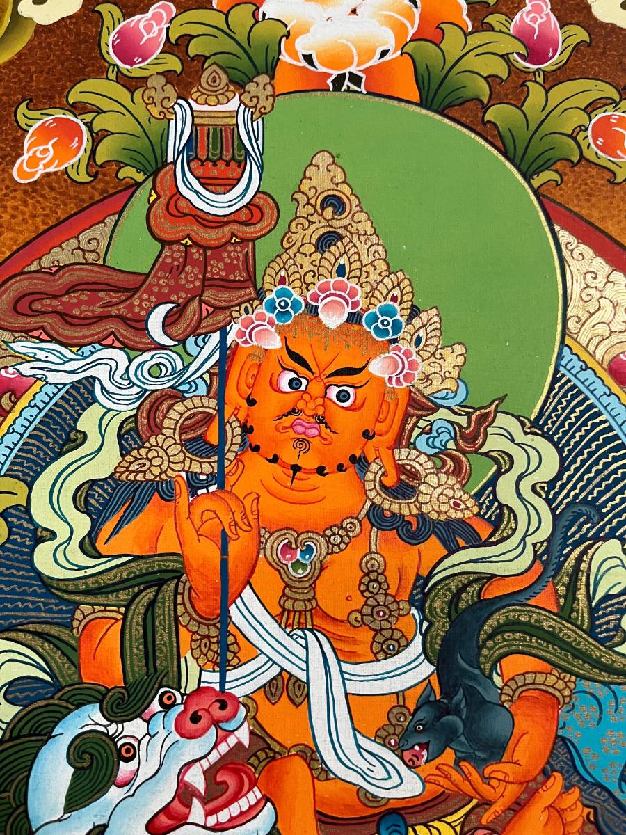 Zambala  on Snow Lion Thangka Painting