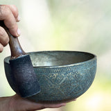 Vintage Flower Carved Singing Bowl for sound therapy.