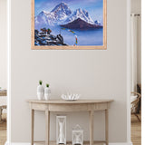 Oil painting of Mount Everest front view - Himalayas Shop