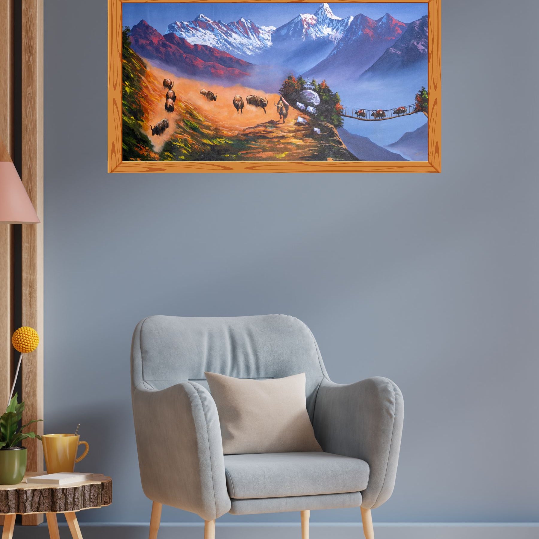 Oil painting of Mount Everest