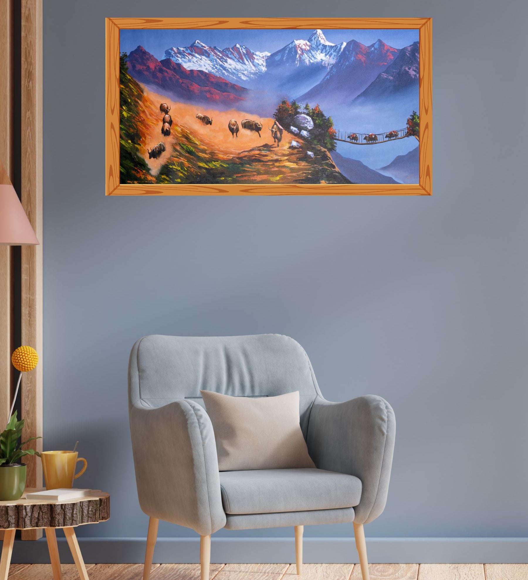 Oil painting of Mount Everest