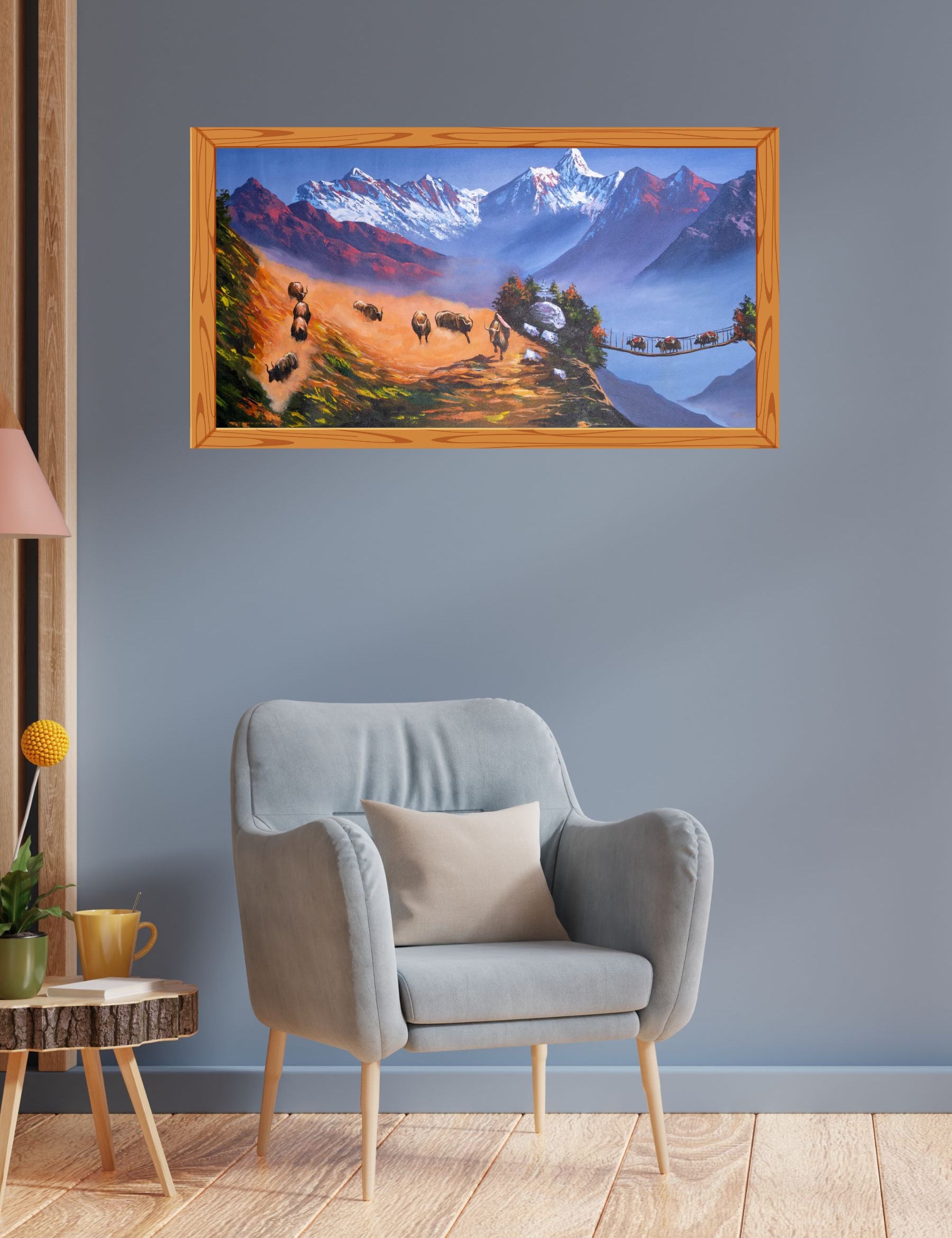 Oil painting of Mount Everest