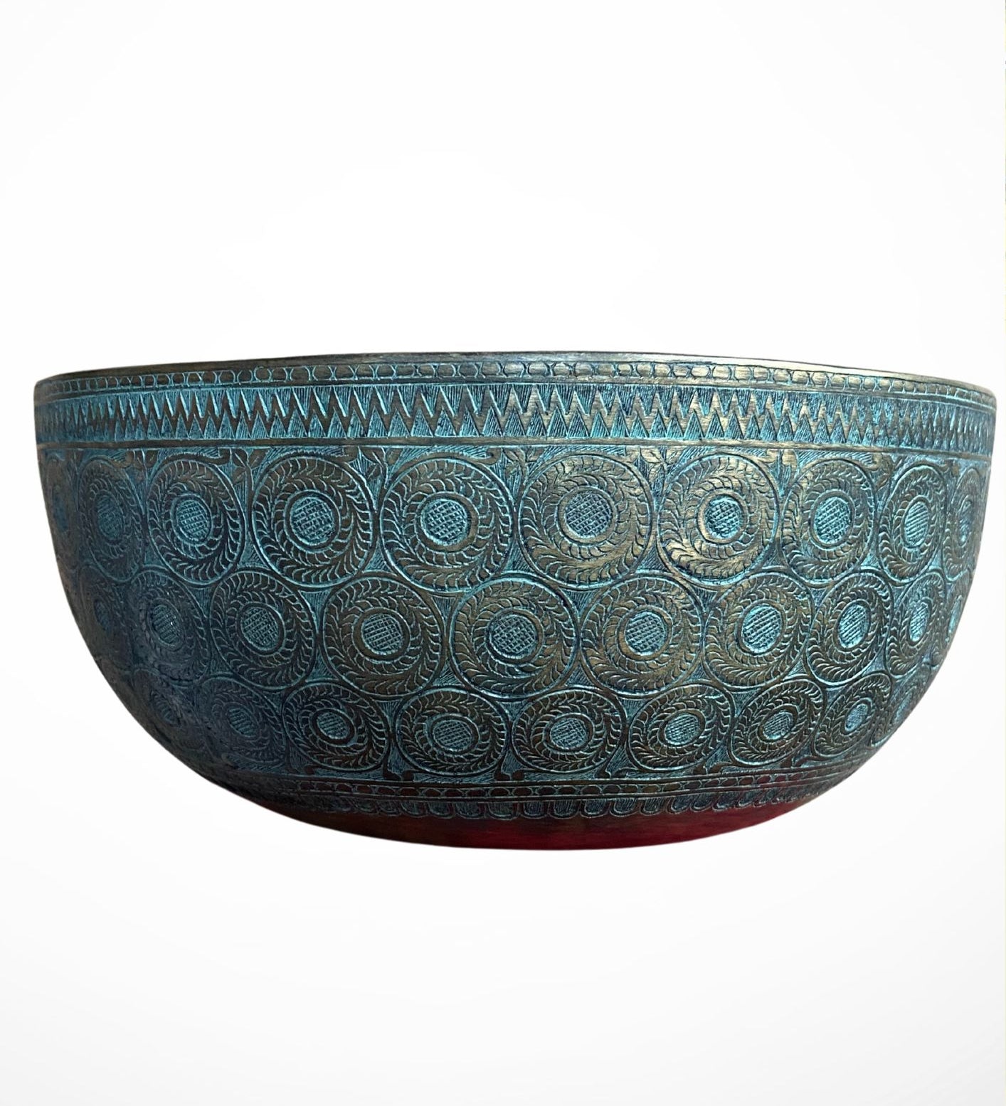 Antique Carved Tibetan Singing Bowl for meditation.