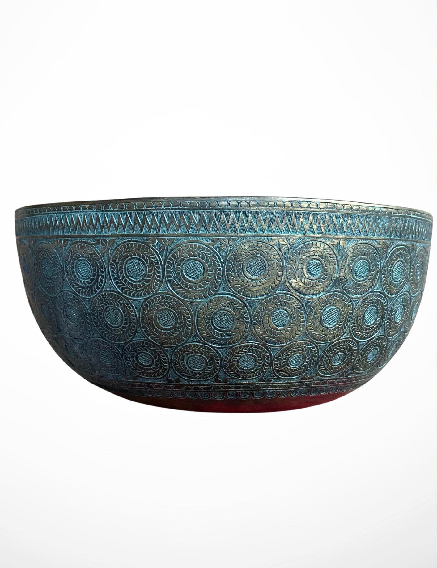 Antique Carved Tibetan Singing Bowl for meditation.