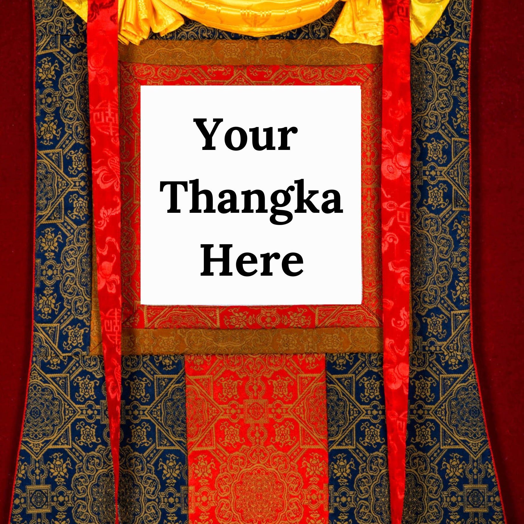 Blue Color Khadi Premium Thangka Brocade