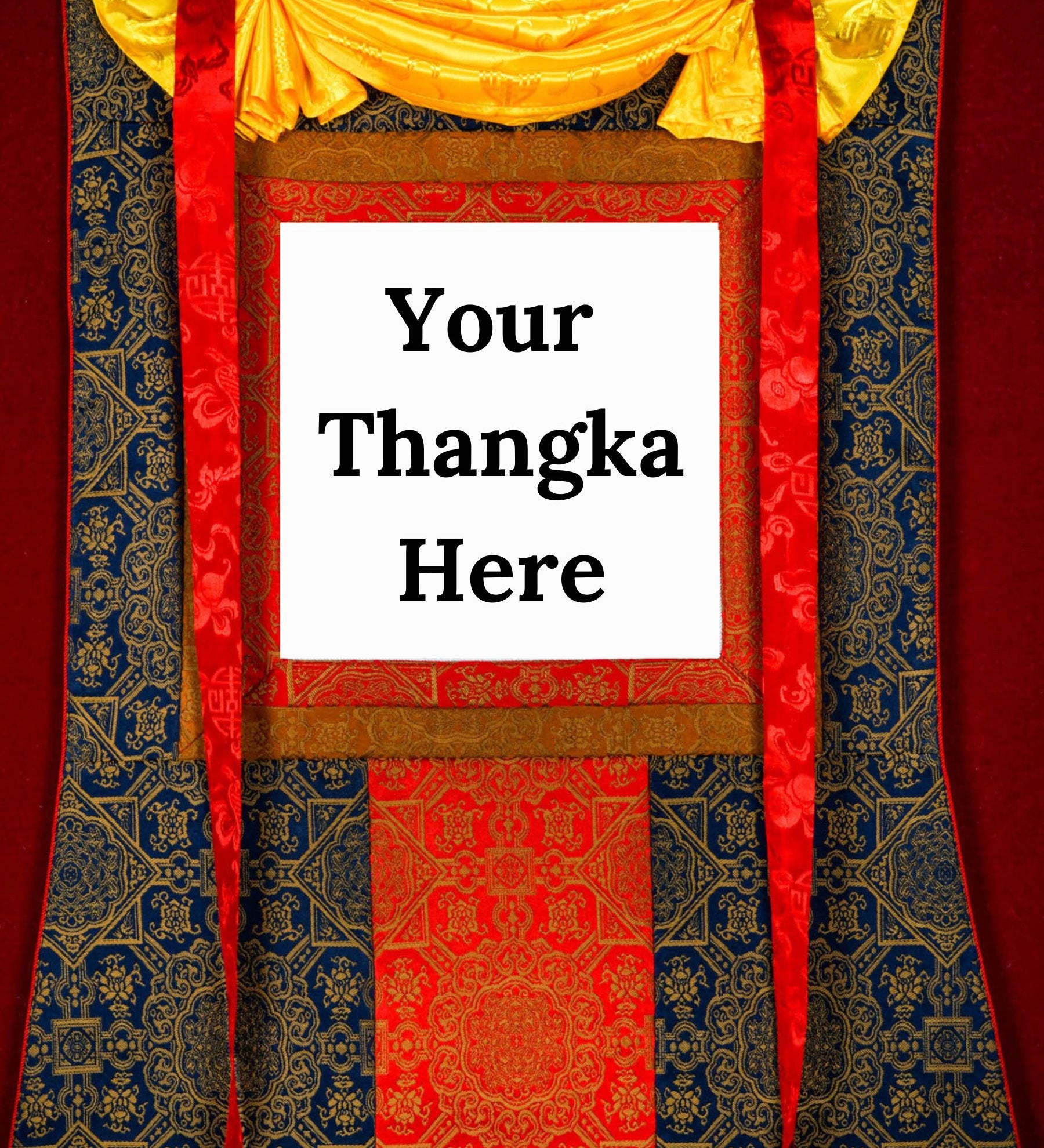 Blue Color Khadi Premium Thangka Brocade