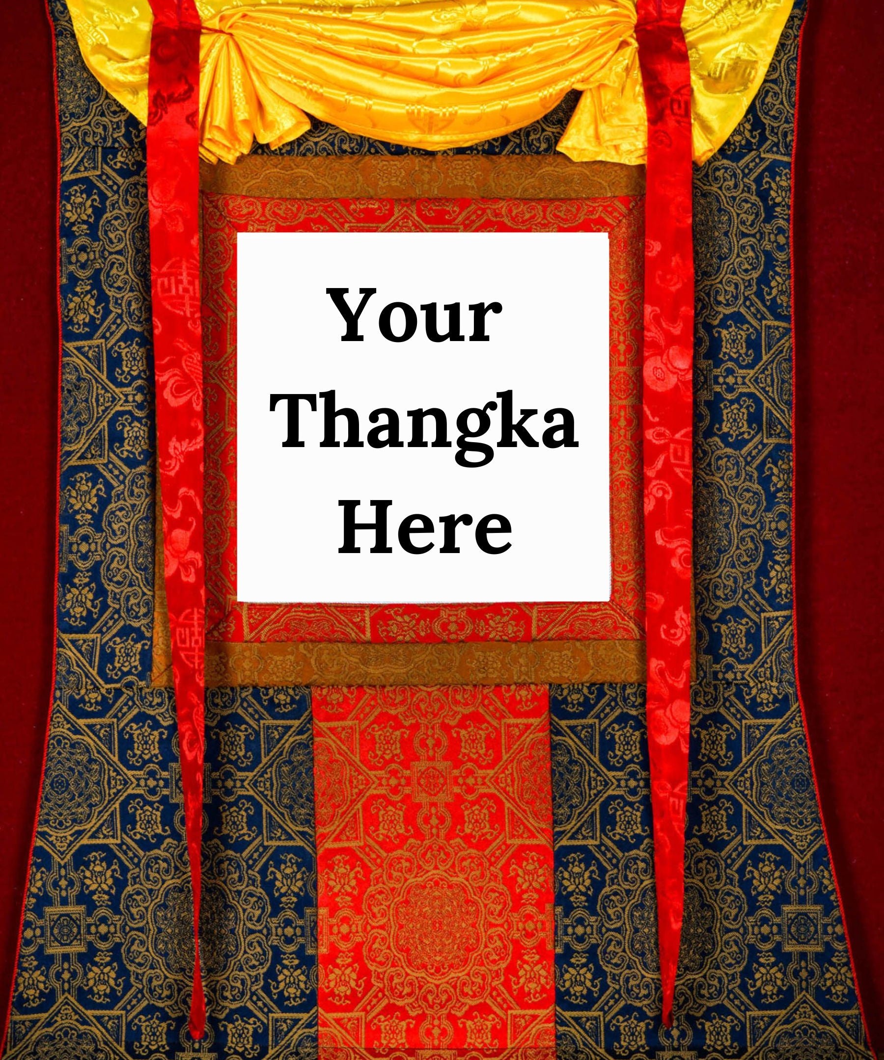 Blue Color Khadi Premium Thangka Brocade