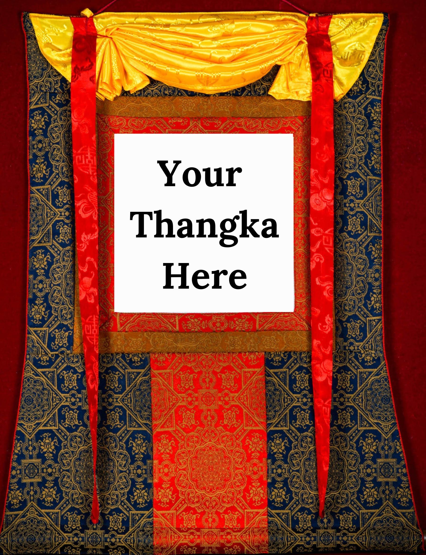 Blue Color Khadi Premium Thangka Brocade