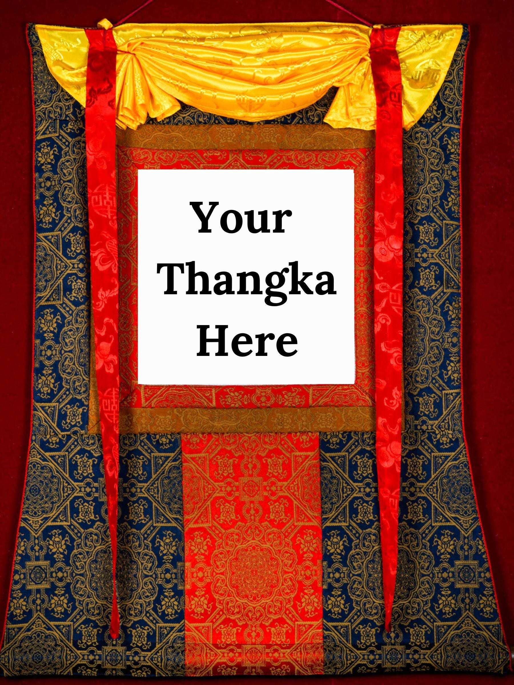 Blue Color Khadi Premium Thangka Brocade