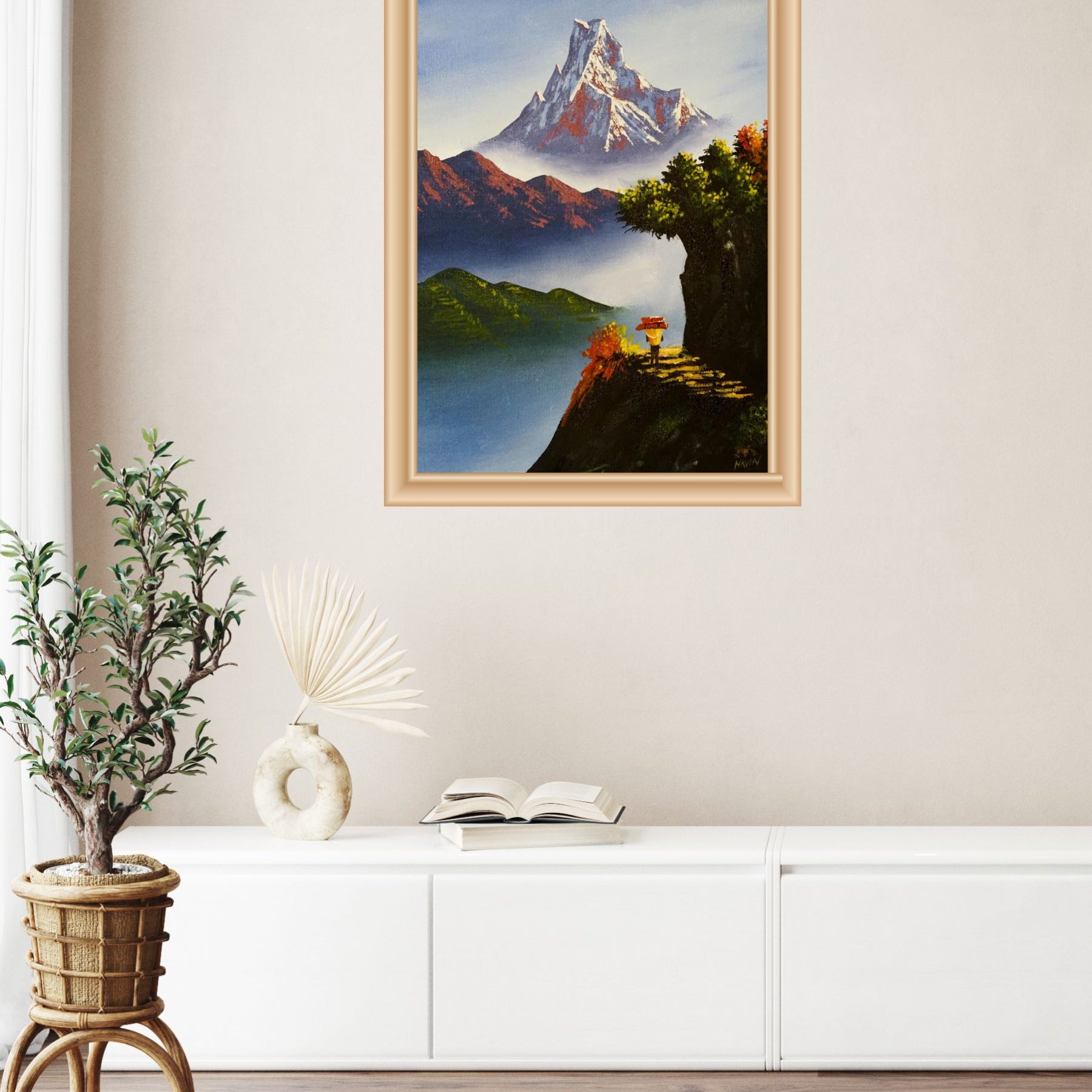 Himalayas Original painting of Mount Machhapuchhre - Himalayas Shop