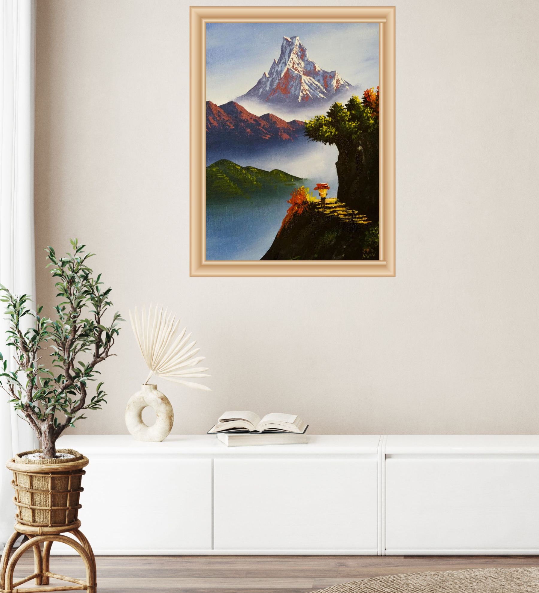 Himalayas Original painting of Mount Machhapuchhre - Himalayas Shop