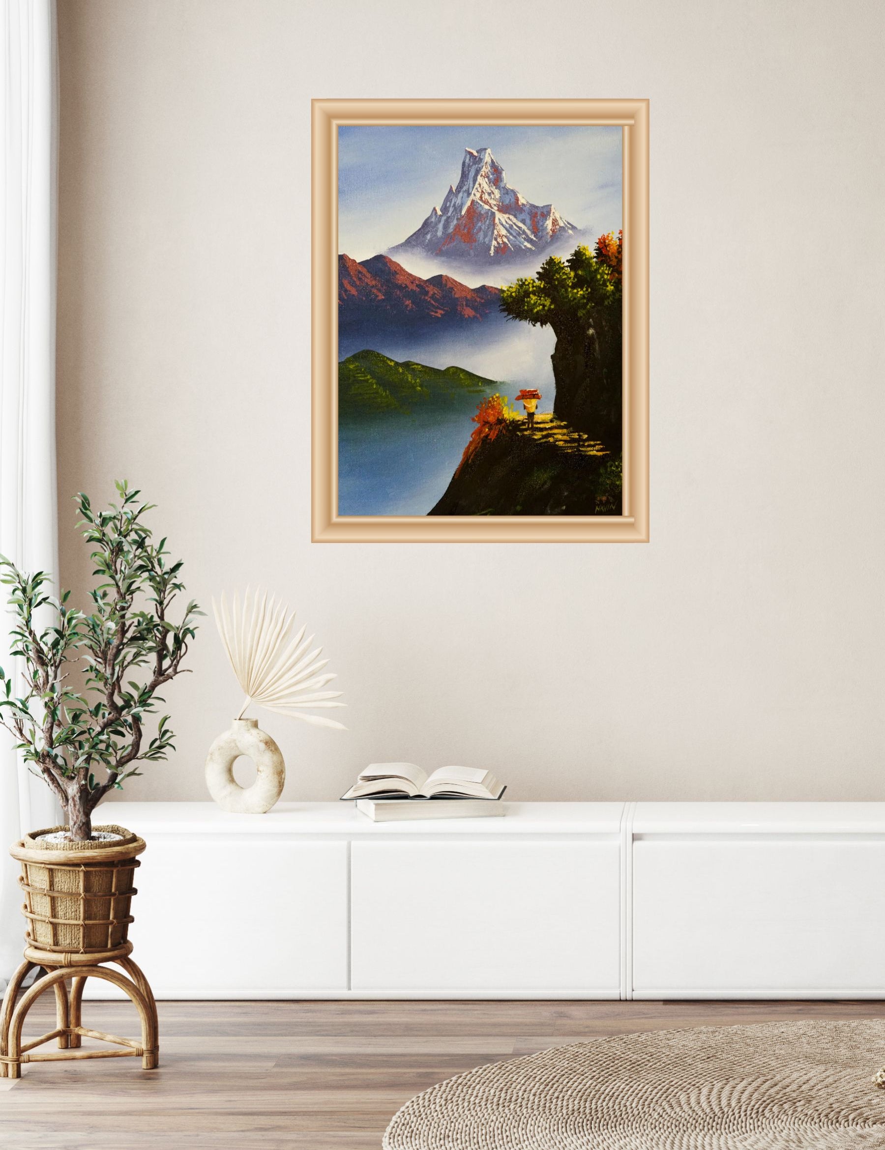 Himalayas Original painting of Mount Machhapuchhre - Himalayas Shop