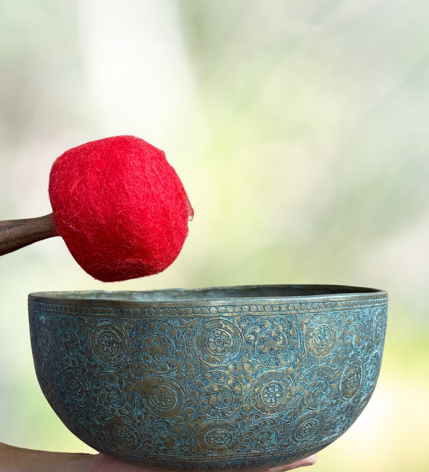 Jambati Bowl with Motif Carving for spiritual healing.