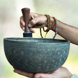 Antique Carved Tibetan Singing Bowl for meditation.