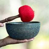 Antique Carved Tibetan Singing Bowl for meditation.