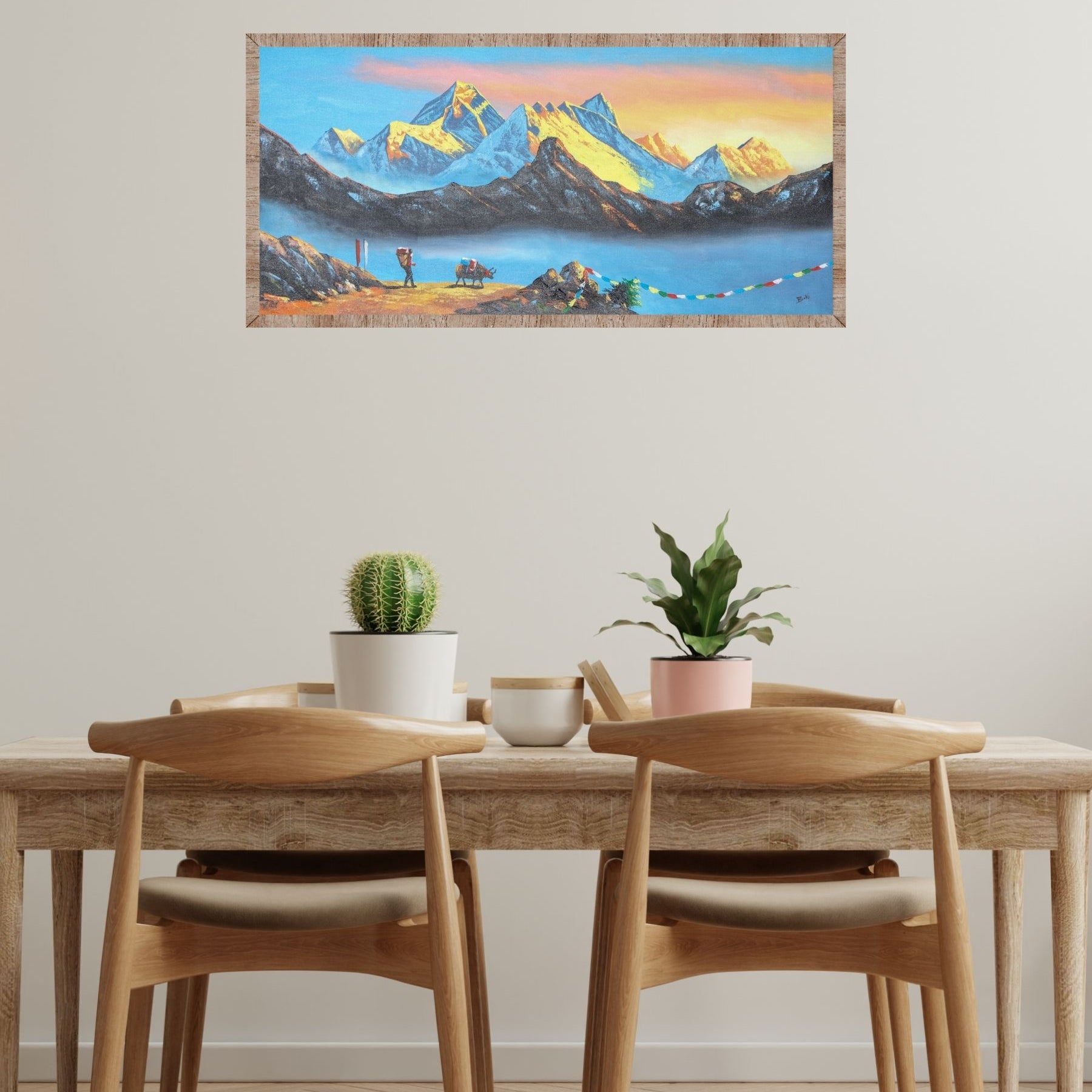 Mount Everest Oil Painting for wall decor.