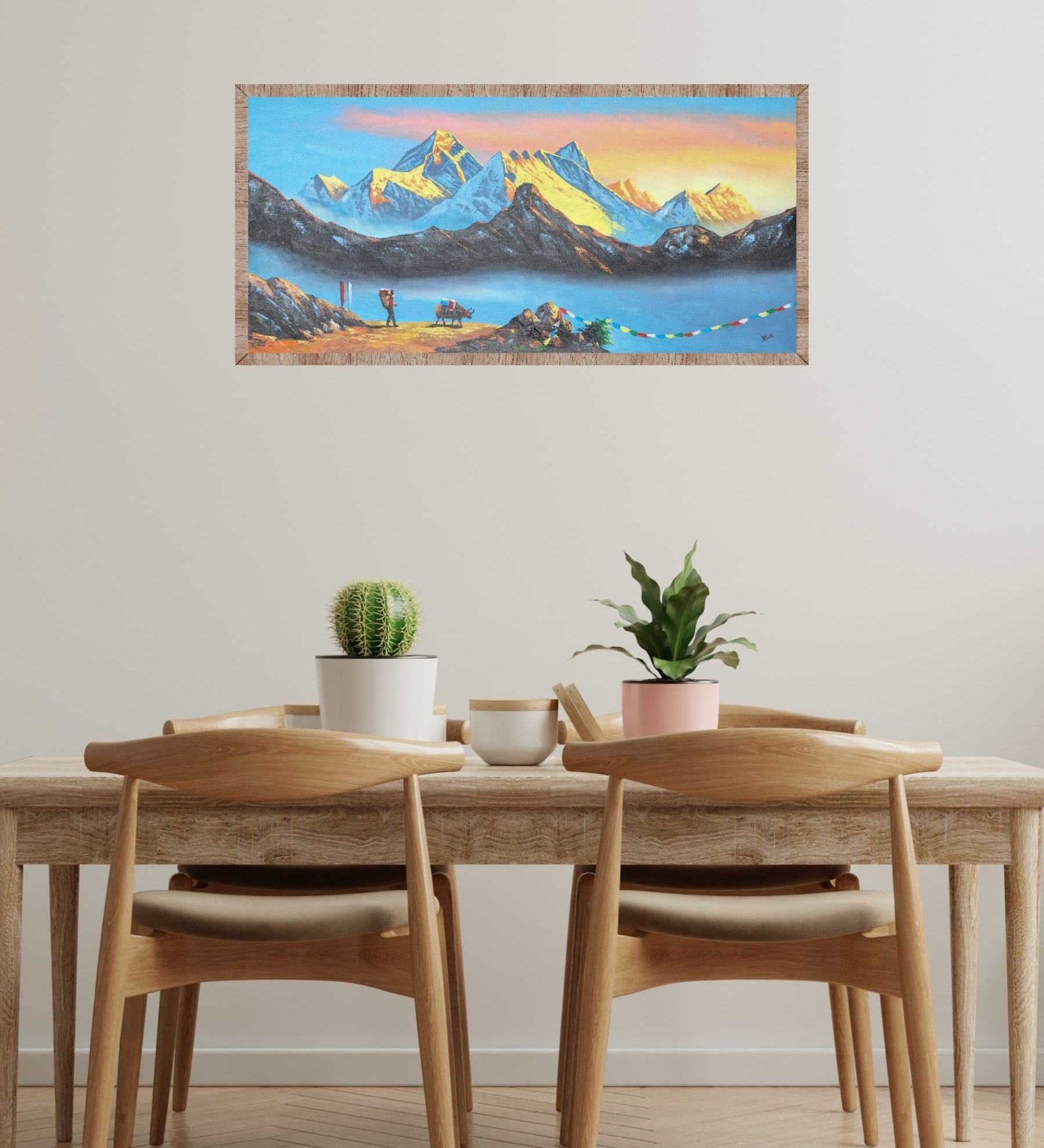 Mount Everest Oil Painting for wall decor.