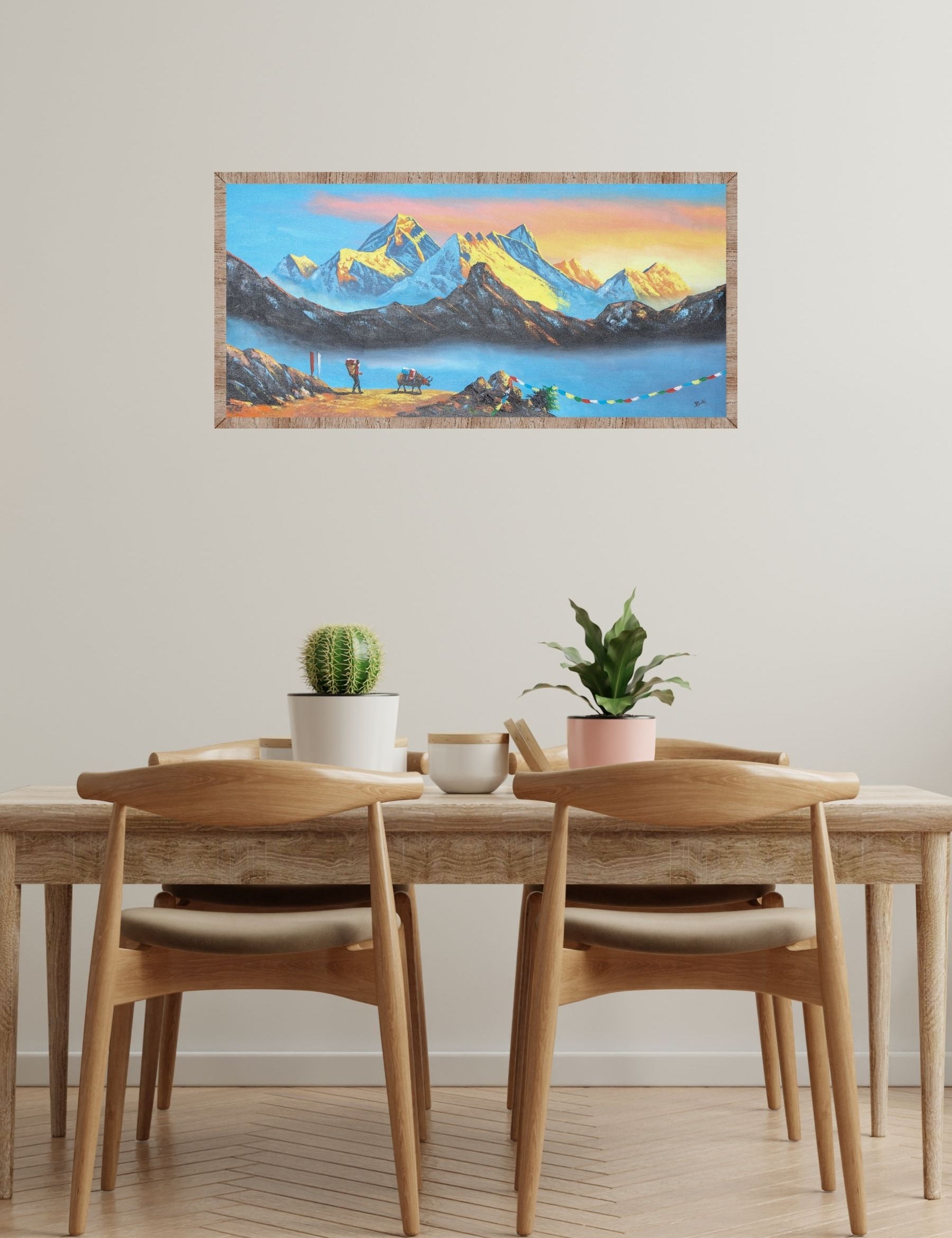 Mount Everest Oil Painting for wall decor.