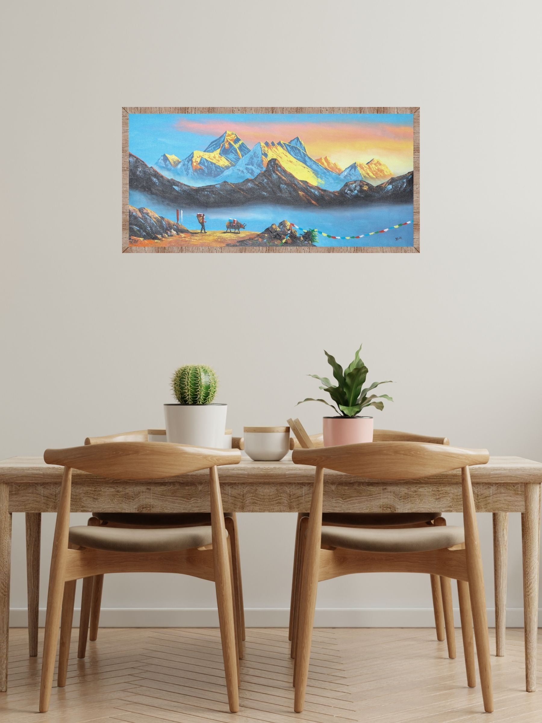 Mount Everest Oil Painting for wall decor.