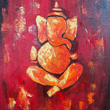 Handpainted Ganesh Oil Painting