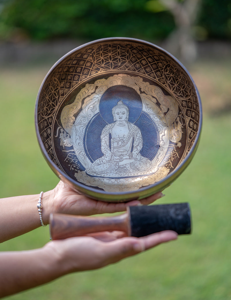 Handcrafted Amitabha Singing Bowl for meditation.