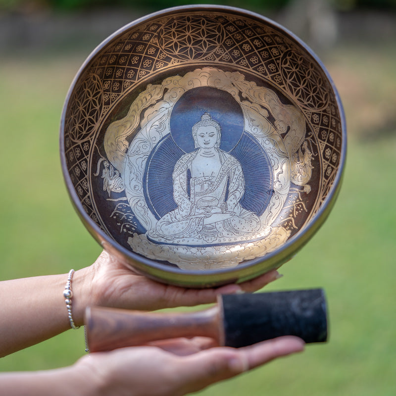 Handcrafted Amitabha Singing Bowl for meditation.