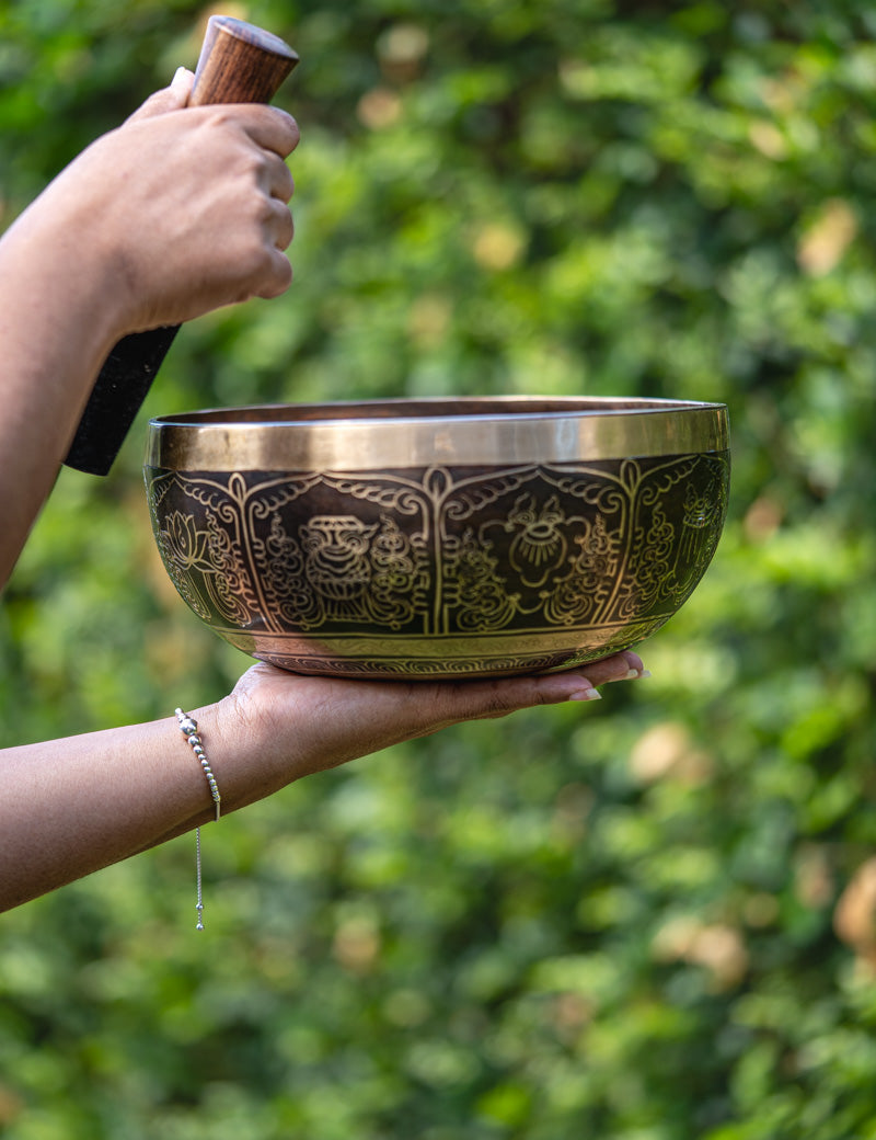 Handcrafted Amitabha Singing Bowl for meditation.