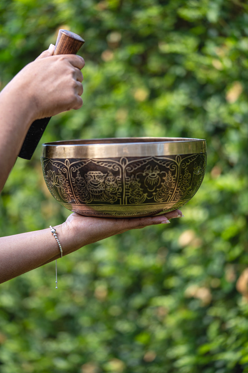 Handcrafted Amitabha Singing Bowl for meditation.