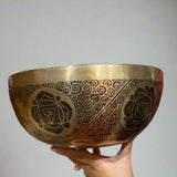 Amitabha Buddha Carved Singing Bowl - Tibetan Bowl for Sound Healing