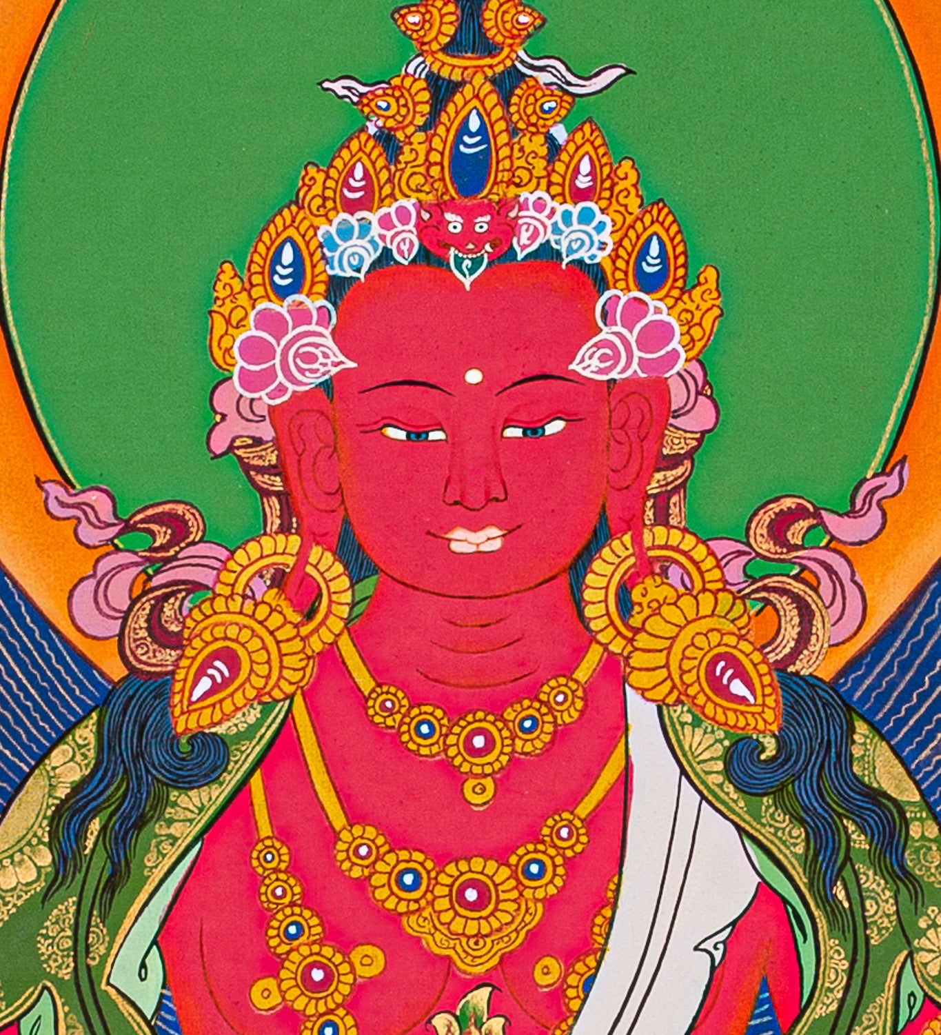     AmitabhaLA-00273_3  1365 × 1859px  Amitayus Buddha Thangka painting- Red Buddha with Crown