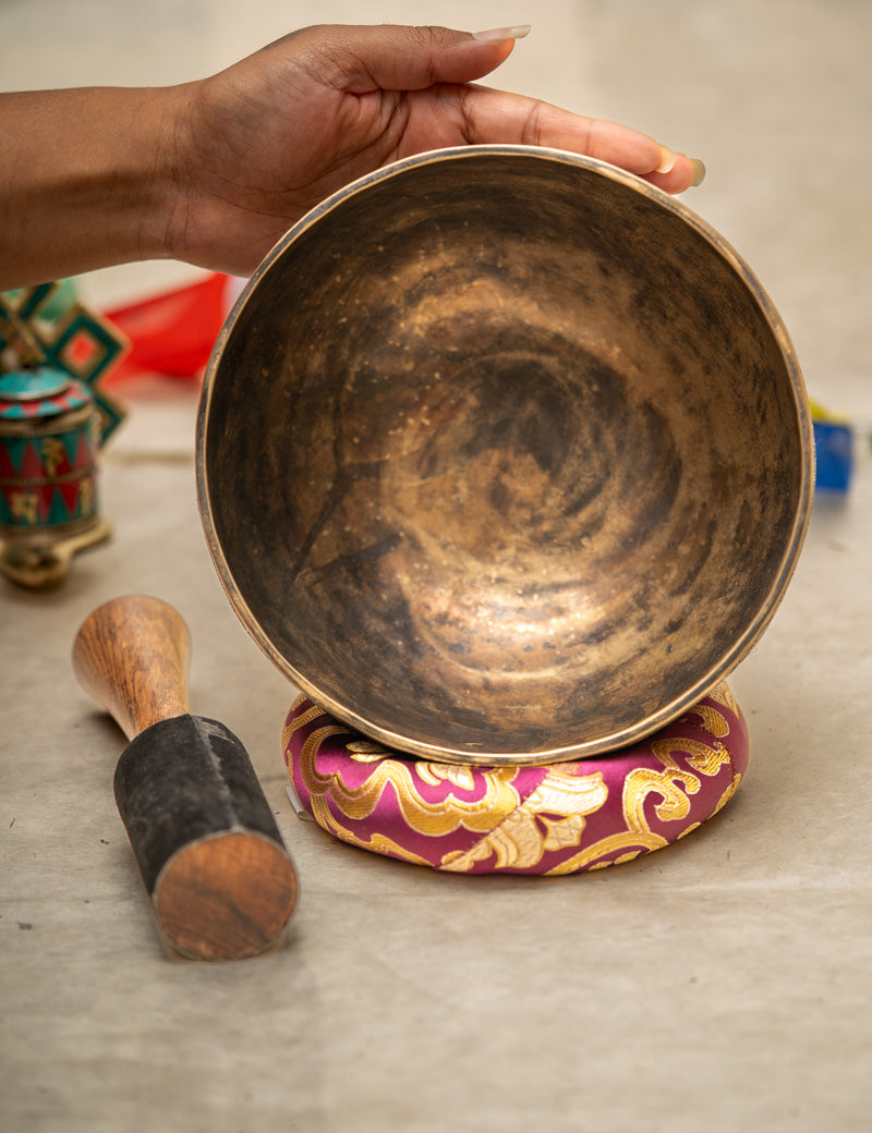 Antique Singing Bowl - Handcrafted bowl for sound healing