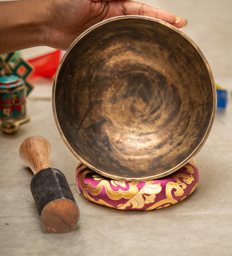 Antique Singing Bowl - Handcrafted bowl for sound healing