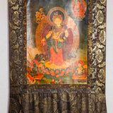 Antique Avalokiteshvara Thangka for meditation.