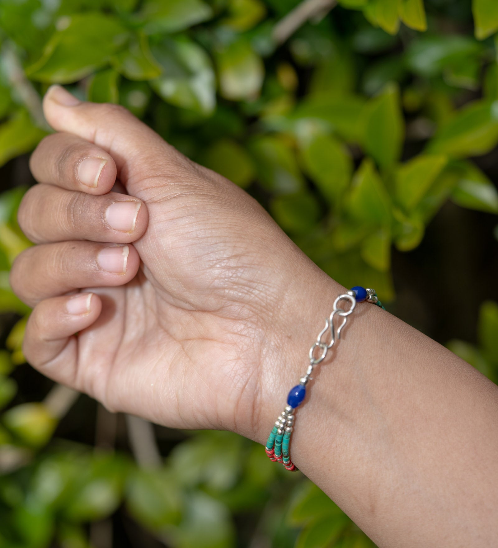 Afgani Style Turquoise Stone Bracelet for good fortune.