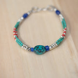 Afgani Style Turquoise Stone Bracelet for good fortune.