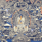 The Buddha Life Thangka represents the essence of the Buddha's life tale.