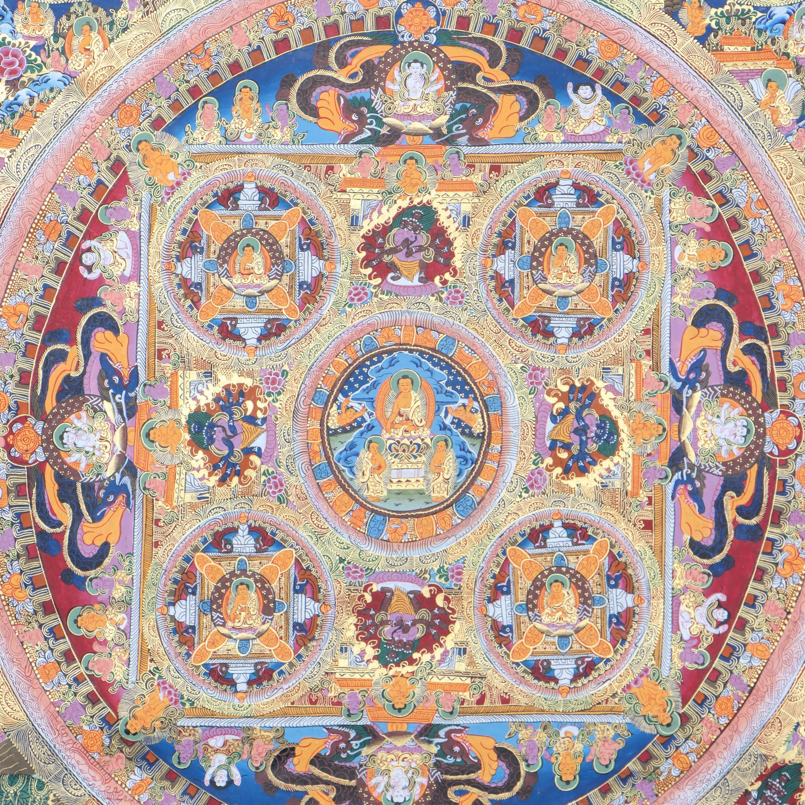 Buddha Mandala Thangka for wall decpr and spirituality.