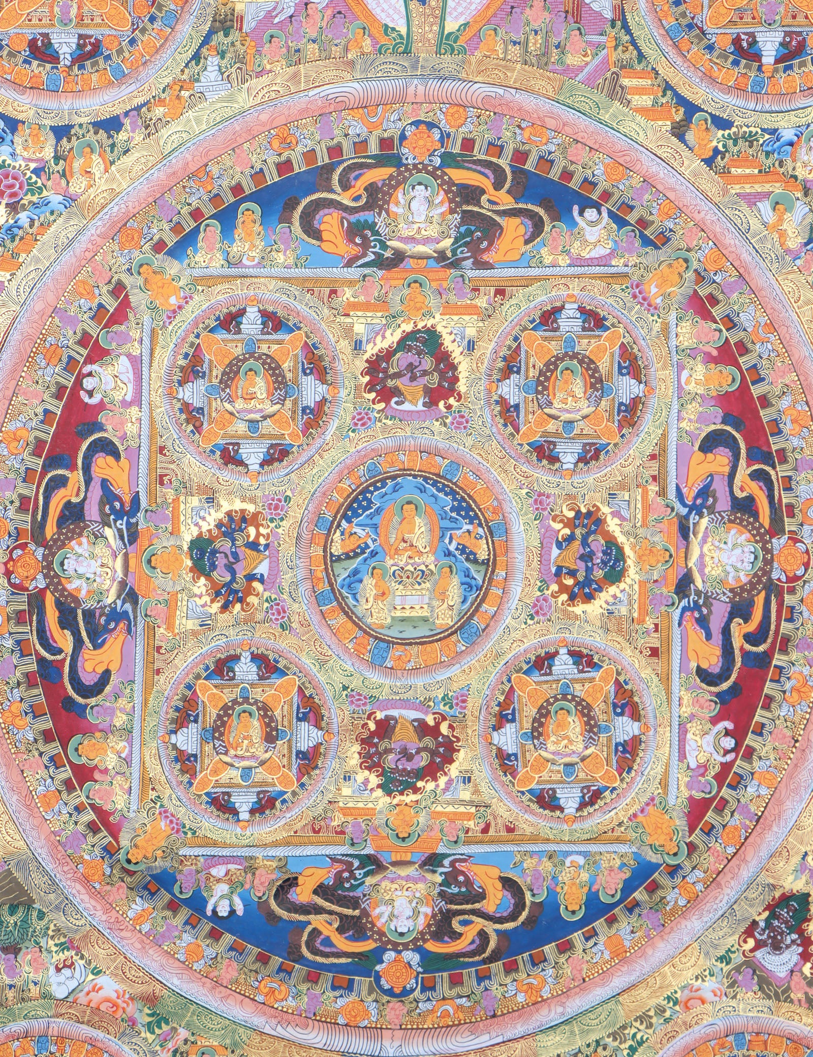 Buddha Mandala Thangka for wall decpr and spirituality.