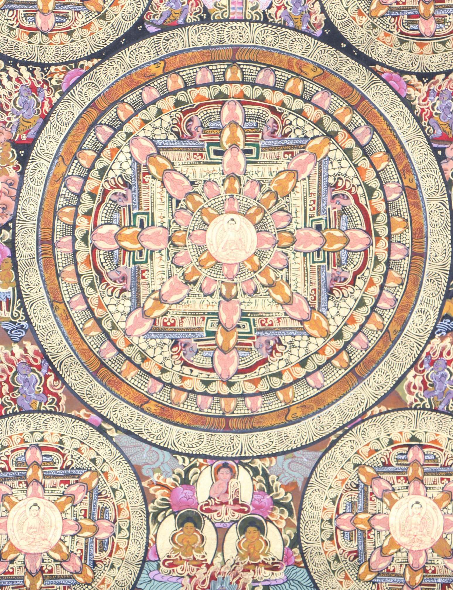 Buddha Mandala Thangka serves as a visual portal to the enlightened realms.