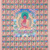 108 Amitabha Buddha Thangka is an effective visual aid for meditation, contemplation, and devotion.