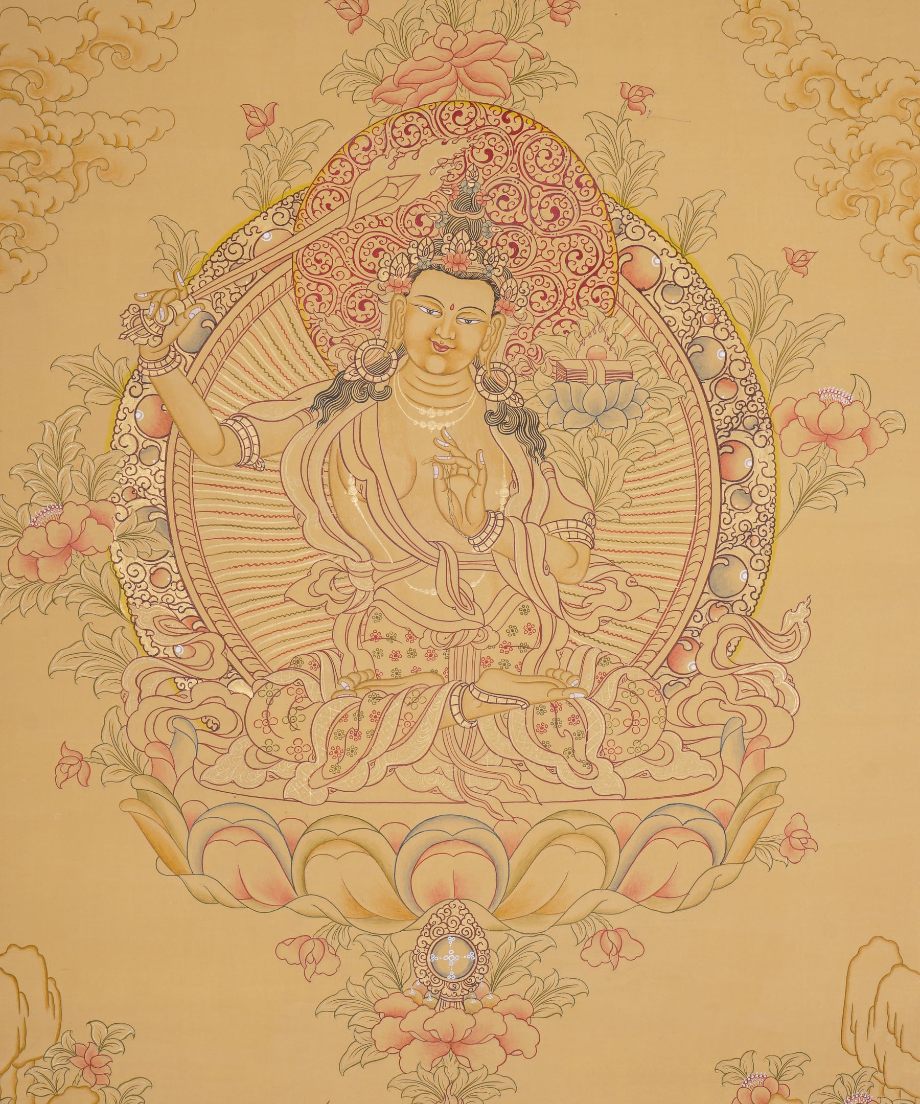 Handpainted Manjushree Thangka Painting