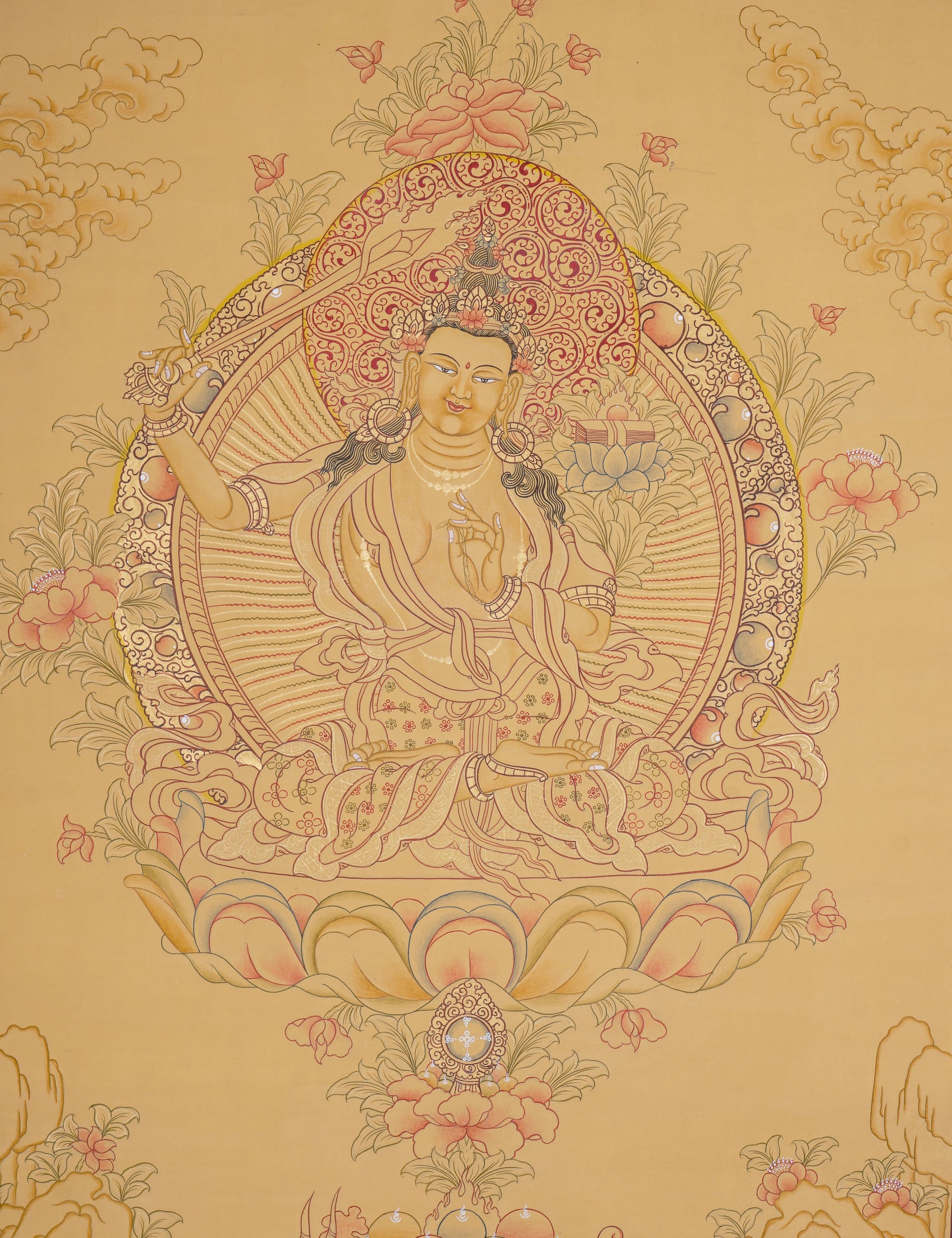 Handpainted Manjushree Thangka Painting