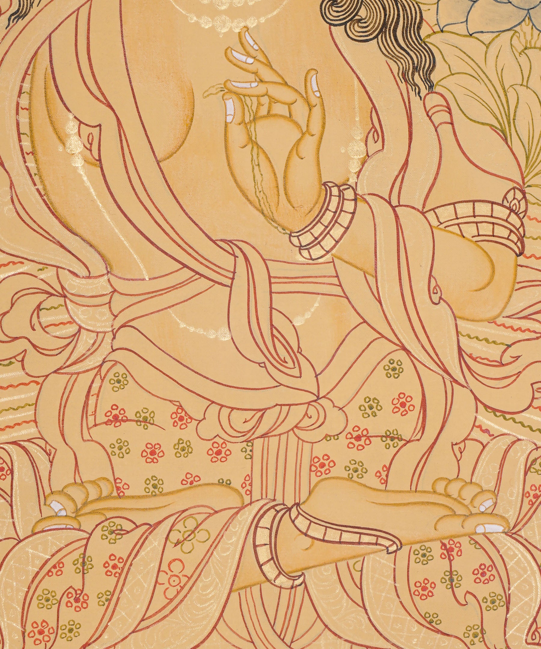 Handpainted Manjushree Thangka Painting