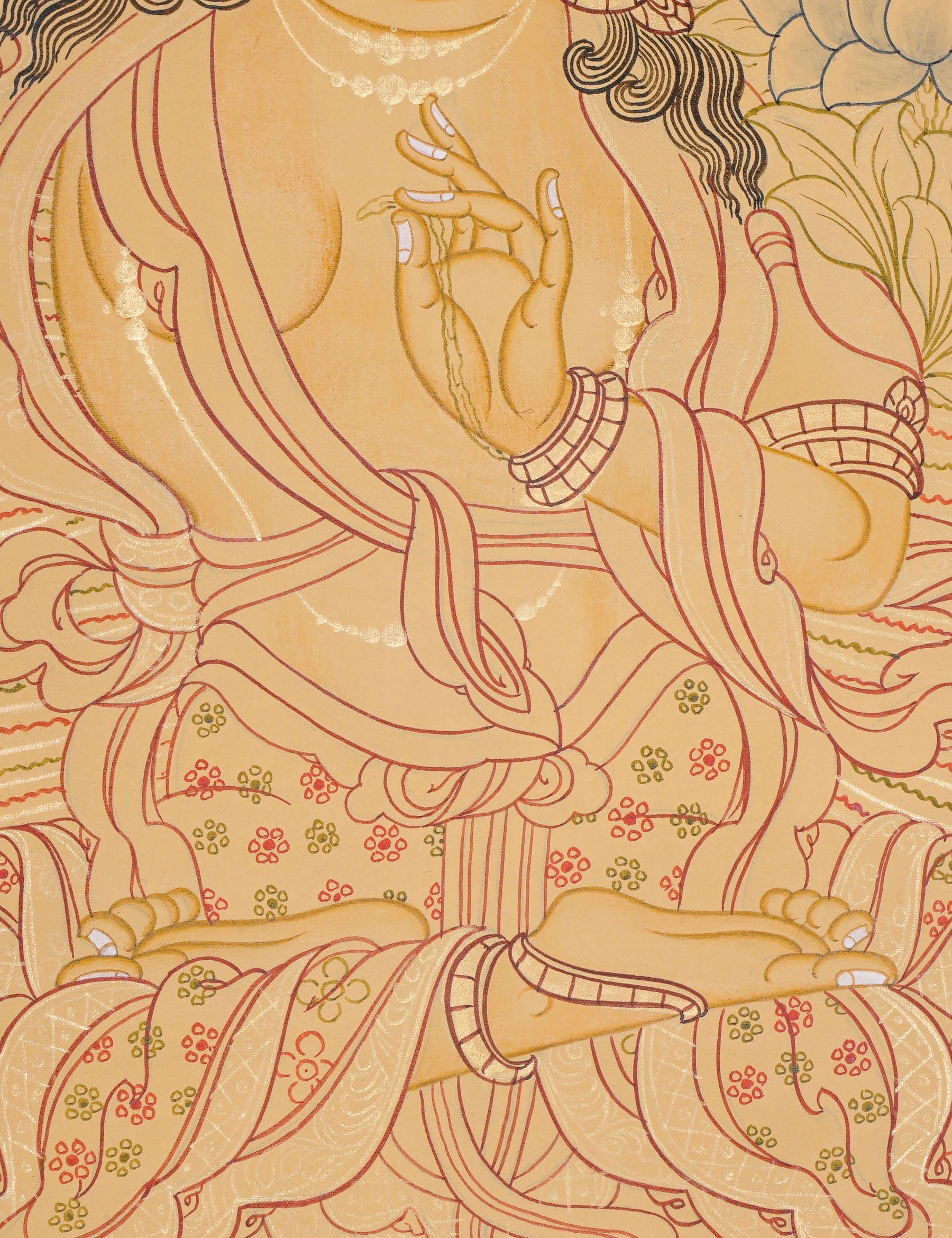 Handpainted Manjushree Thangka Painting