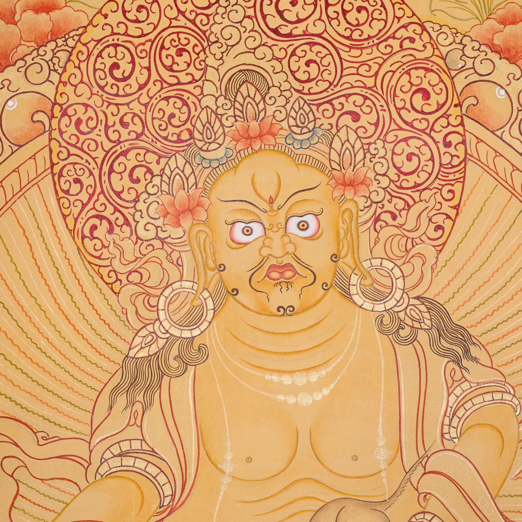 Tibetan Zambala Thangka - Handpainted Art