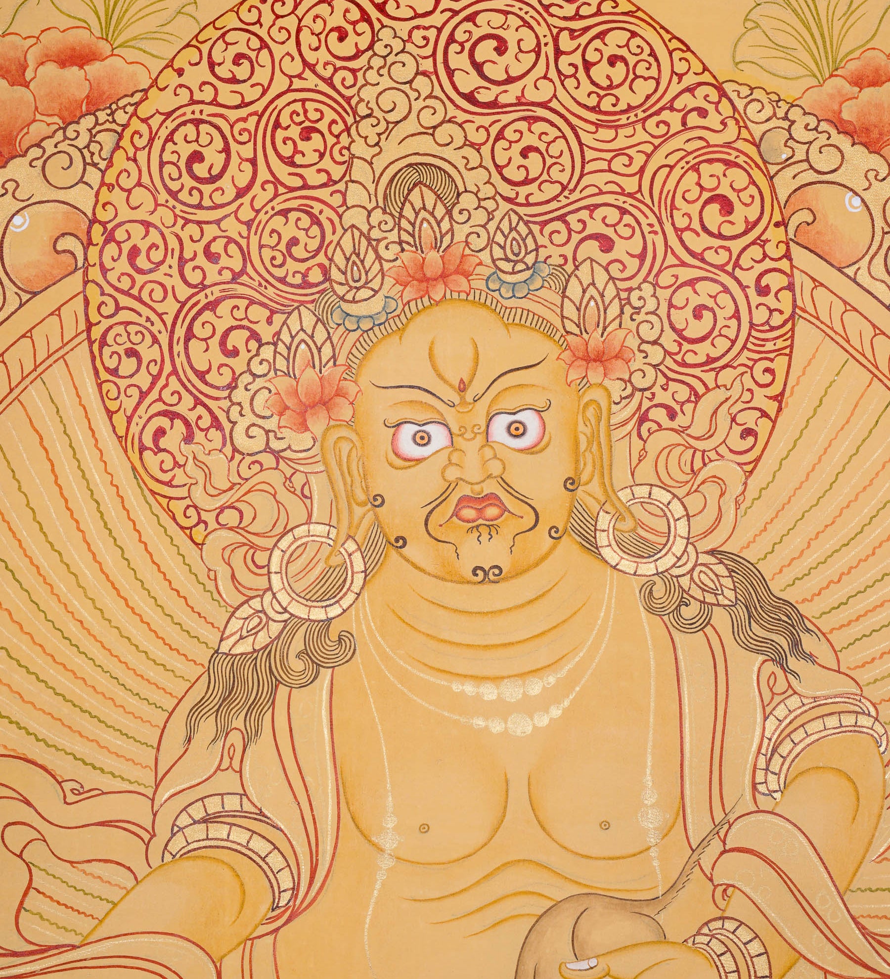 Tibetan Zambala Thangka - Handpainted Art